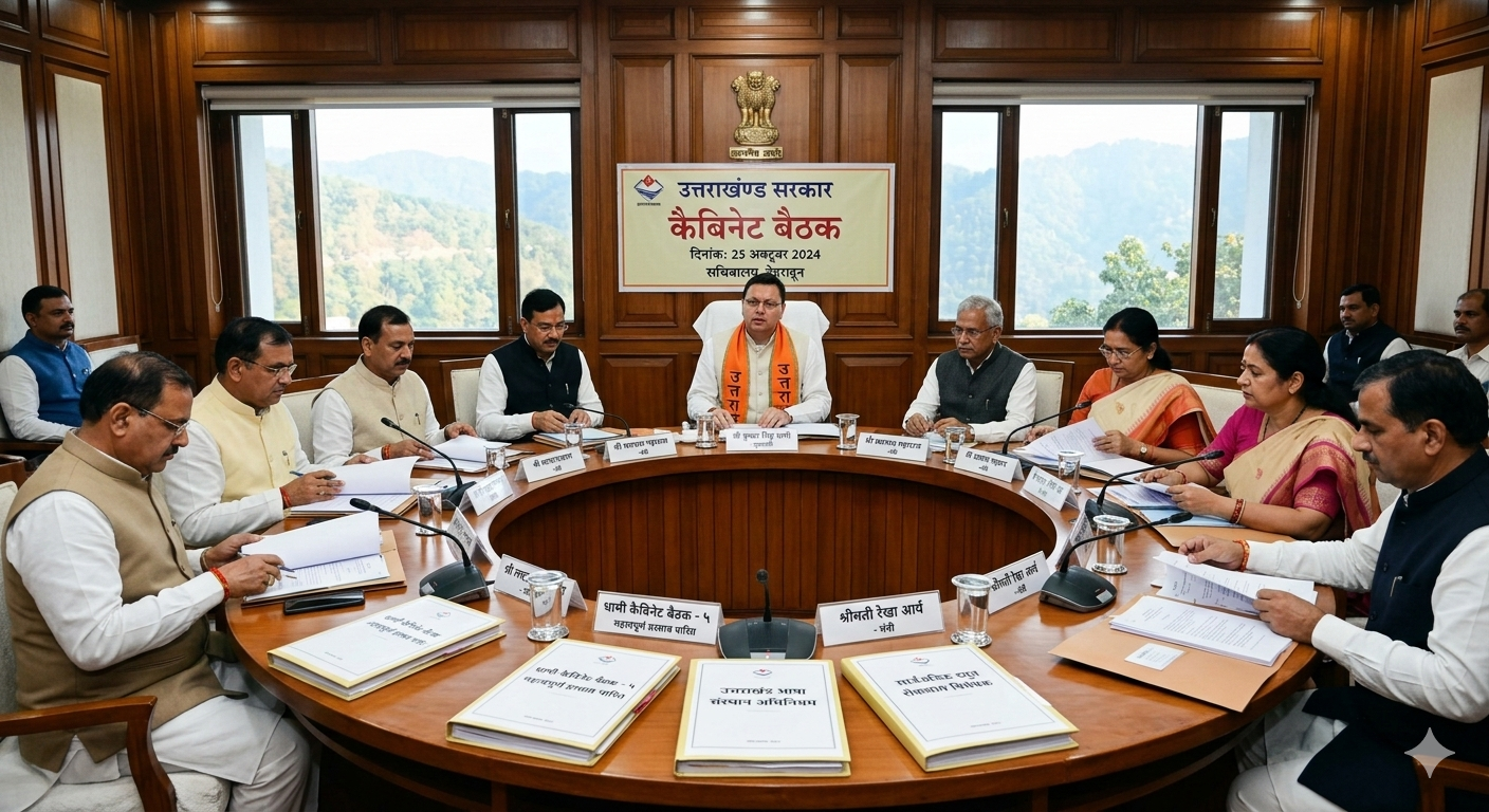 मुख्यमंत्री पुष्कर सिंह धामी की अध्यक्षता में उत्तराखंड कैबिनेट बैठक 2026 की फाइल फोटो