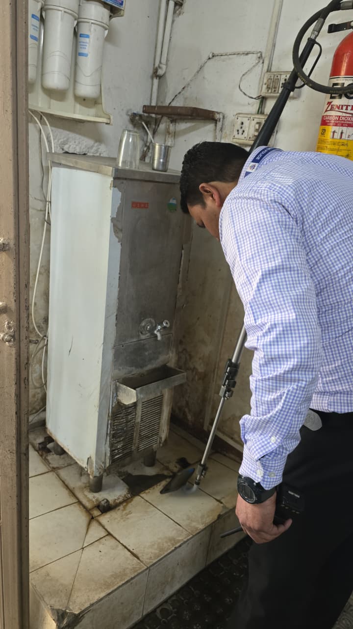 Dehradun Police and BDS team conducting a search operation at the Regional Passport Office after a bomb threat.