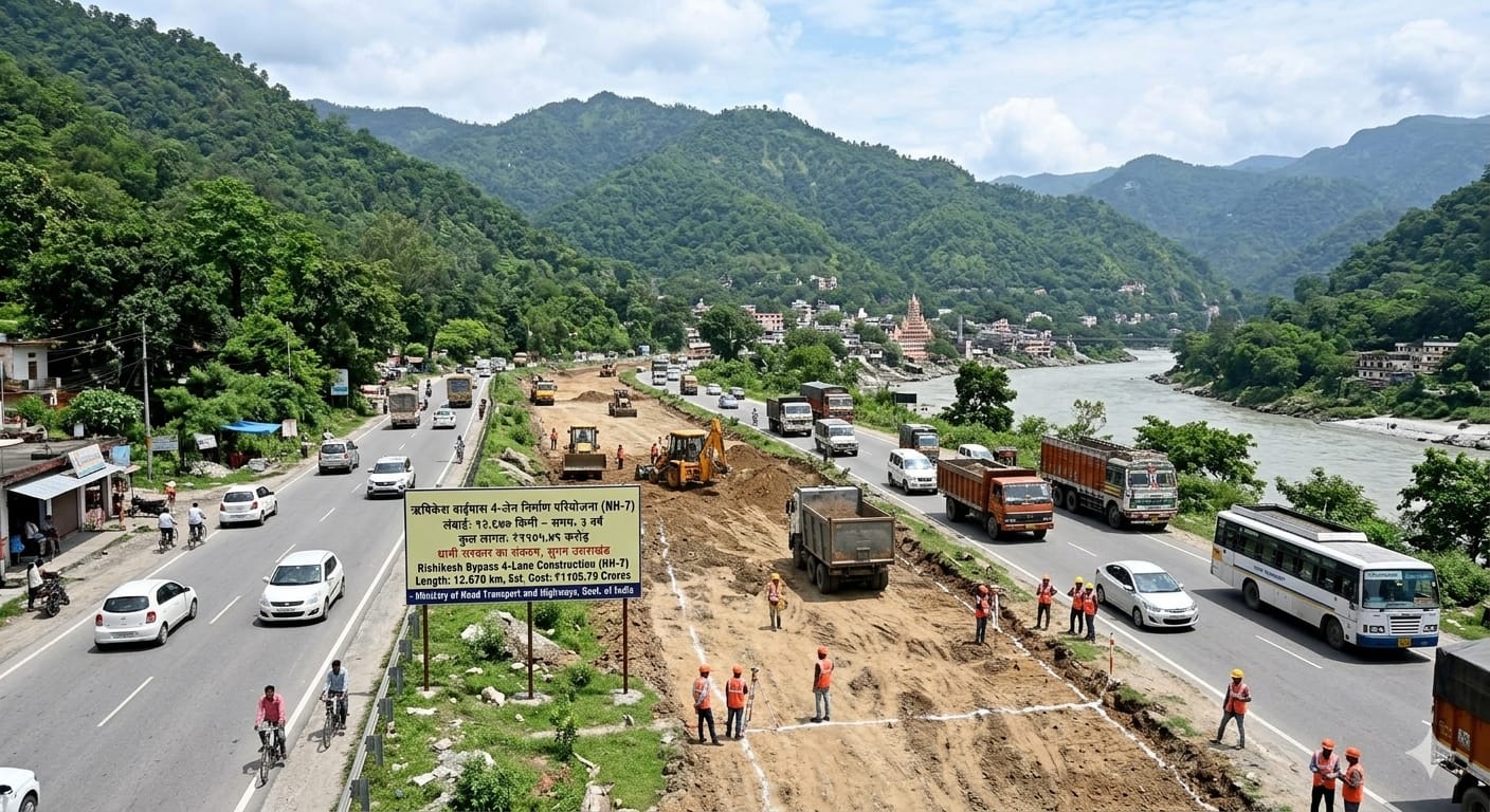 ऋषिकेश बाईपास 4-लेन निर्माण परियोजना, सीएम धामी, उत्तराखंड कनेक्टिविटी।