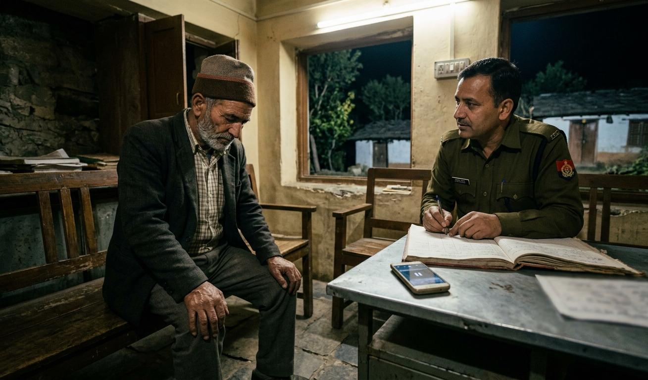 नैनीताल में ऑनलाइन सट्टे के कारण आत्महत्या मामले की जांच करती पुलिस और दुखी परिजन।