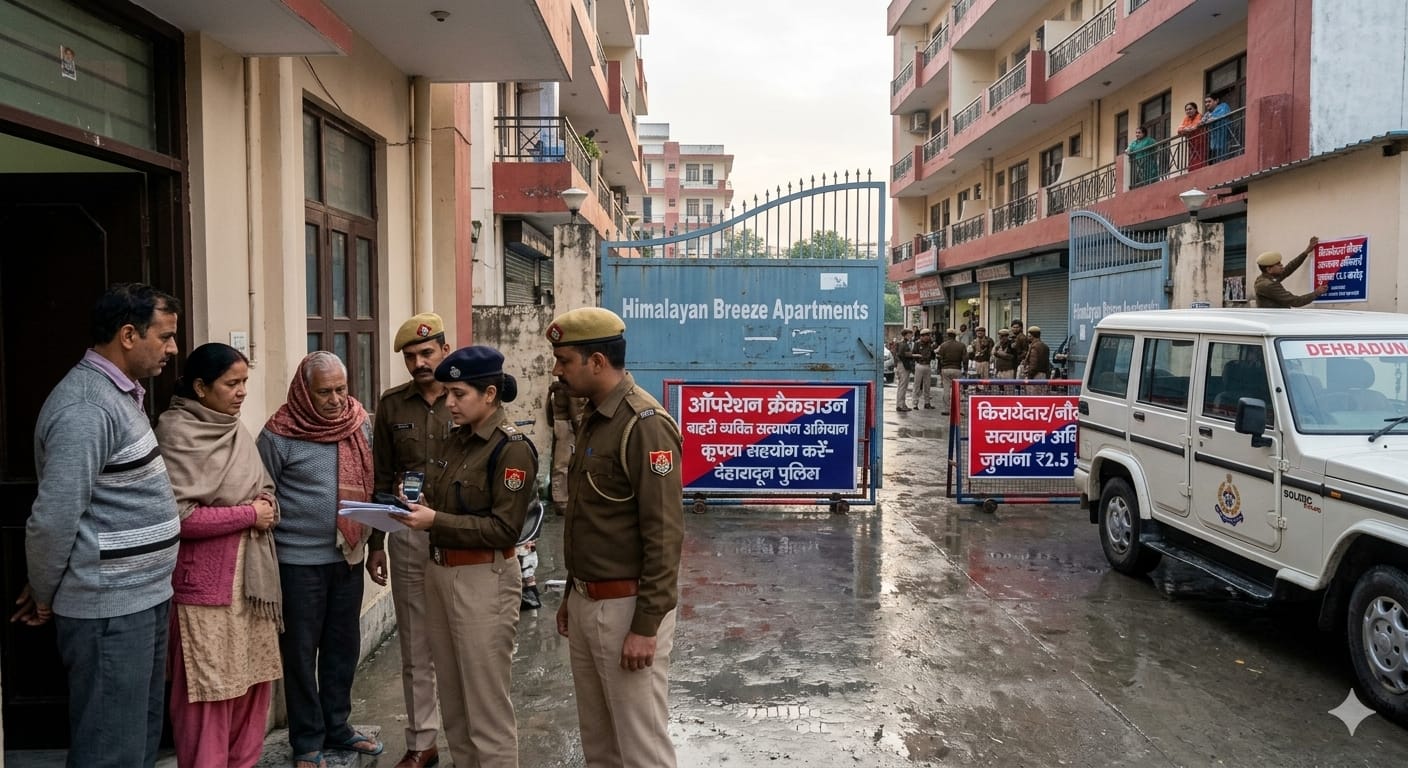 देहरादून पुलिस का सत्यापन अभियान और बाहरी व्यक्तियों की जांच।