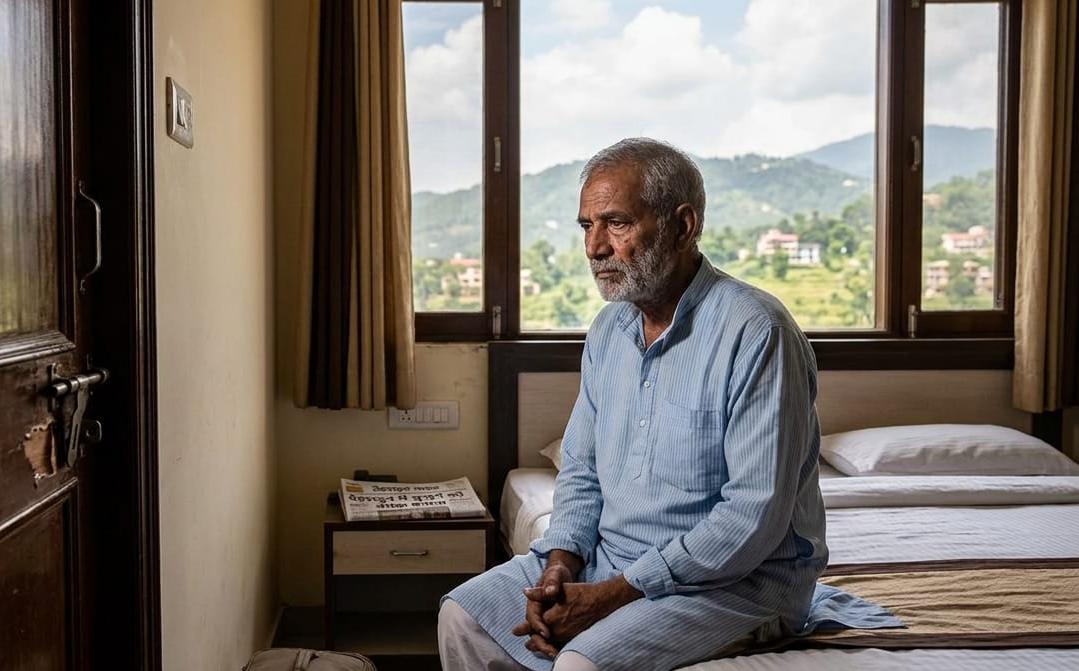 देहरादून में बुजुर्ग व्यक्ति को पत्नी और बेटी द्वारा बंधक बनाए जाने की न्यूज़ इमेज।