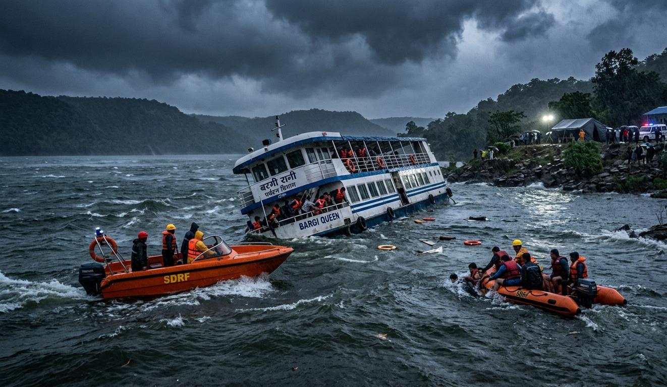 बरगी बांध जबलपुर क्रूज हादसा रेस्क्यू ऑपरेशन