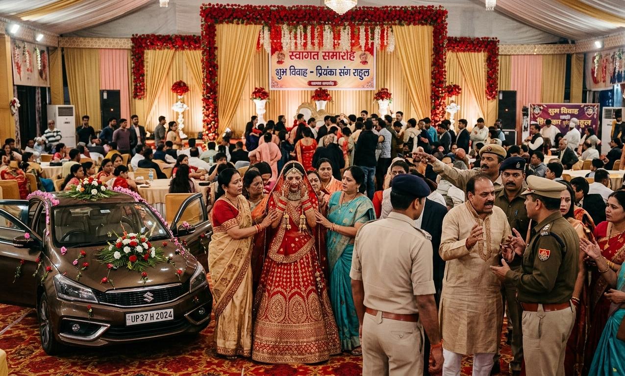 हापुड़ में दहेज के लिए शादी तोड़कर भागता हुआ दूल्हा और रोता हुआ वधू पक्ष