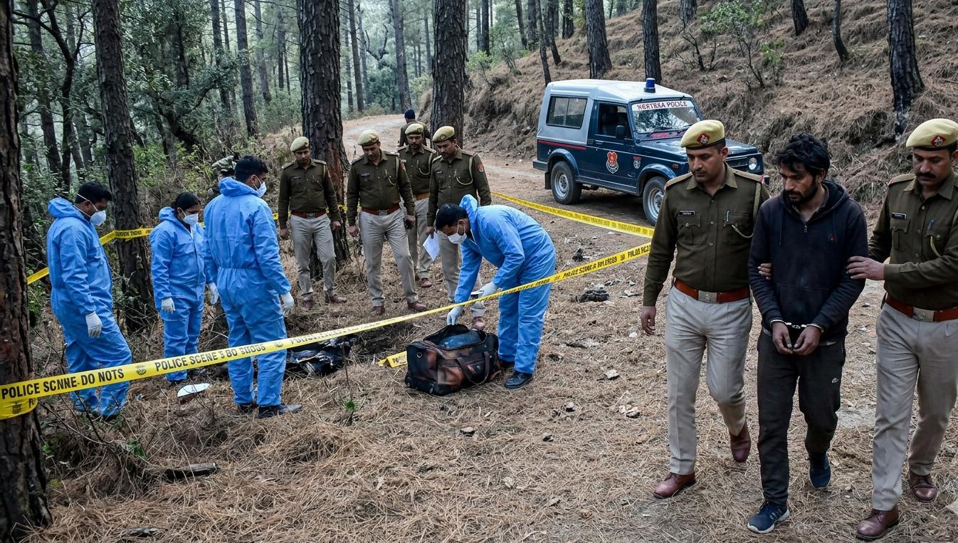 "हिमाचल प्रदेश के सिरमौर में हरियाणा की युवती की हत्या के बाद अधजला शव बरामद, पुलिस जांच और आरोपी की गिरफ्तारी"