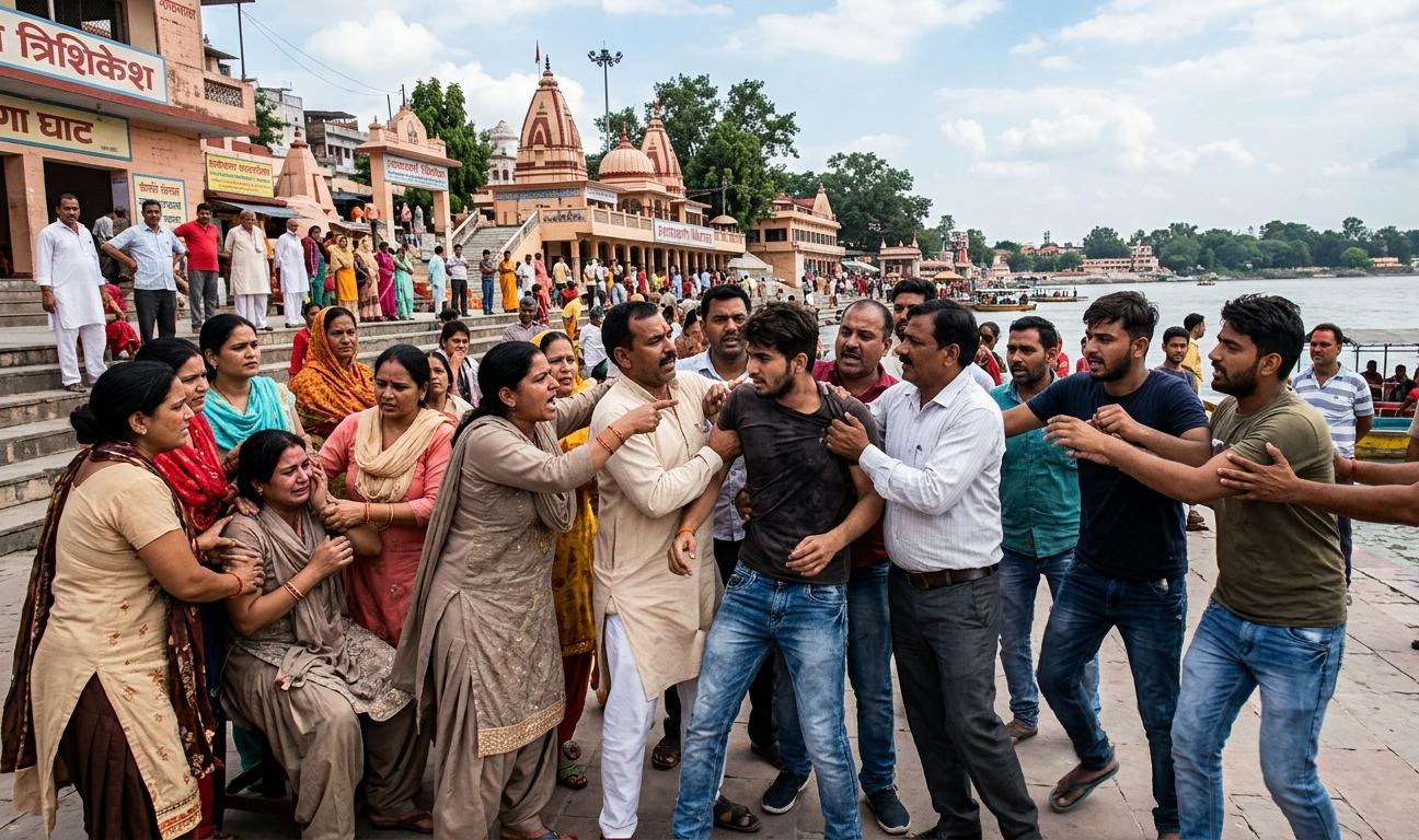 Rishikesh crowd damaged Haryana number car after youth molested a 10 year old girl