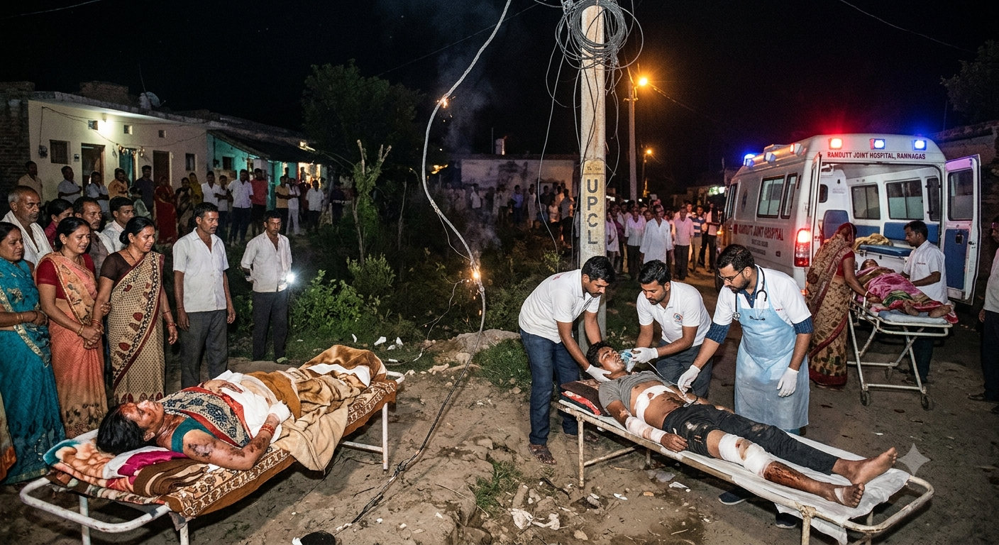 High tension power line accident in Choi Ramnagar causing severe burn injuries to a mother and son