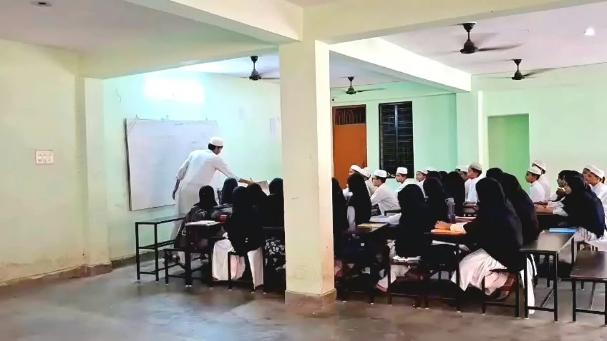 Haridwar education officials processing Uttarakhand Madrasa Recognition applications submitted by madrasas after the dissolution of the Madrasa Board.