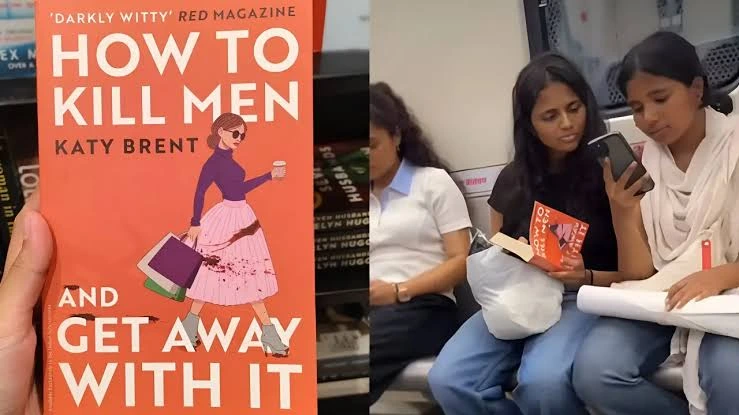 Woman reading How to Kill Men and Get Away With It book inside a metro train as the Metro Viral Video goes viral on social media.
