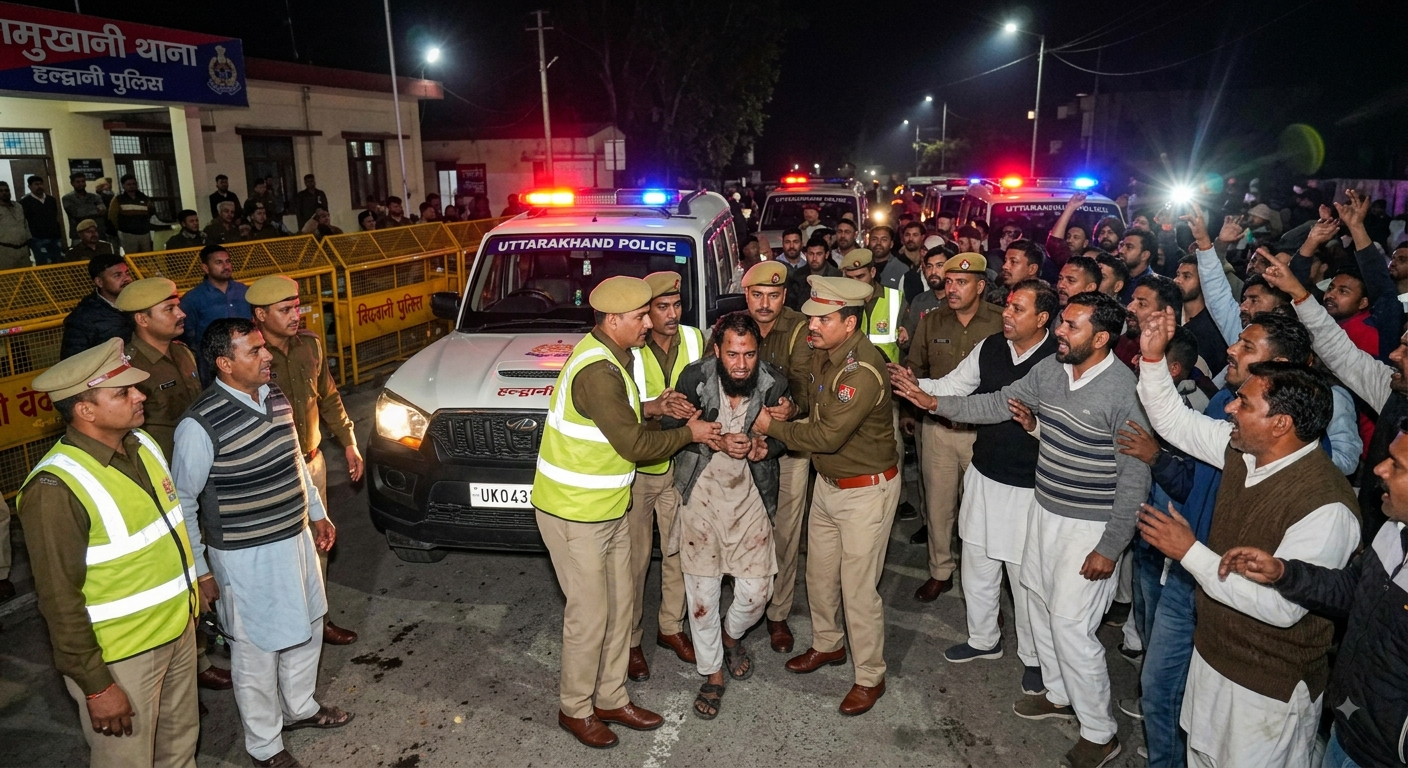 Haldwani Crime News police deployment outside Mukhani station after minor assault incident