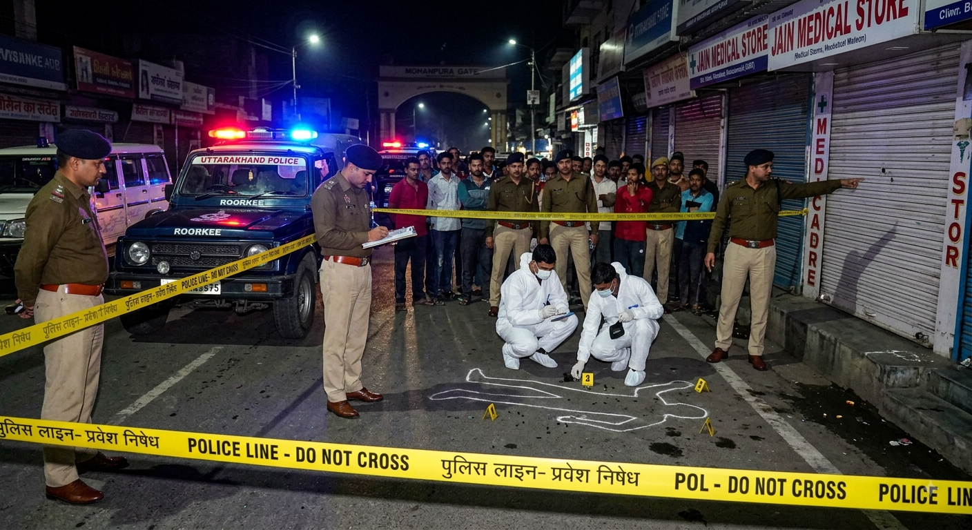 Roorkee Firing Case police investigating at Mohanpura Gate scene