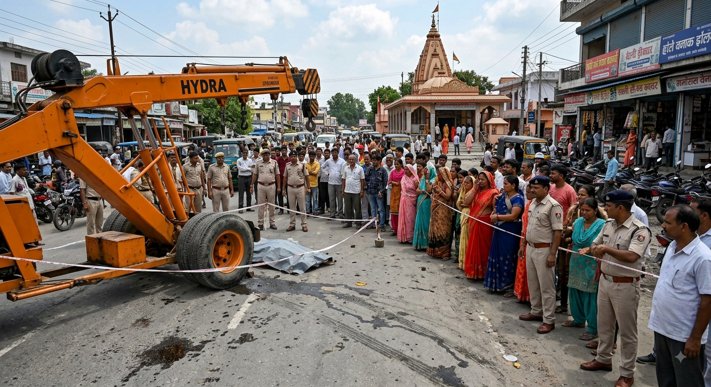 Kashipur road accident scene near tanda morh shiv temple where woman died