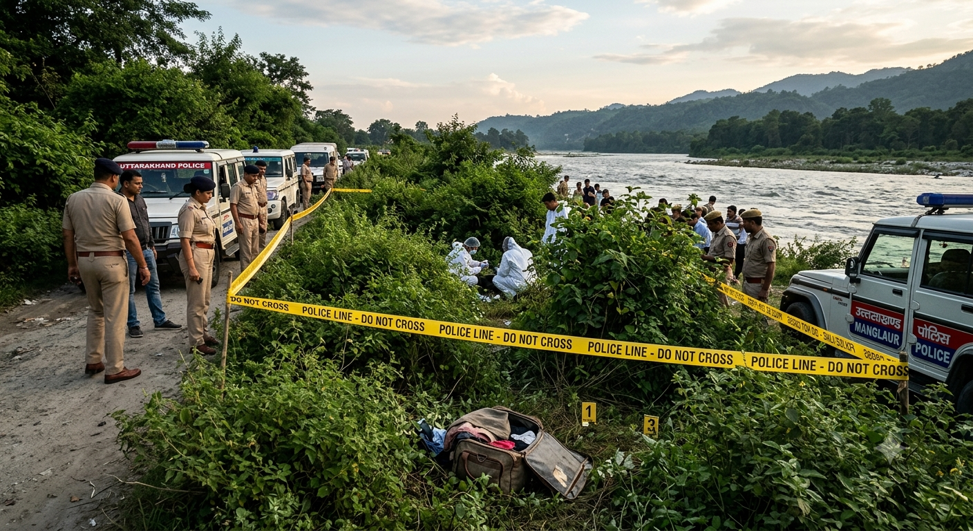 Haridwar Murder Case crime scene investigation by police near Gangnahar in Manglaur.