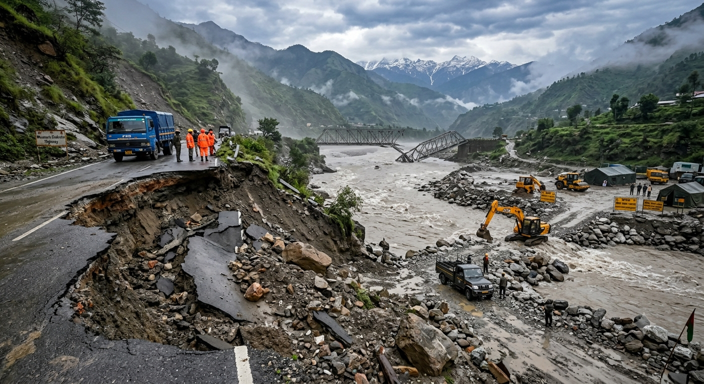 Uttarakhand Weather News heavy rainfall road damage Mussoorie and Pithoragarh