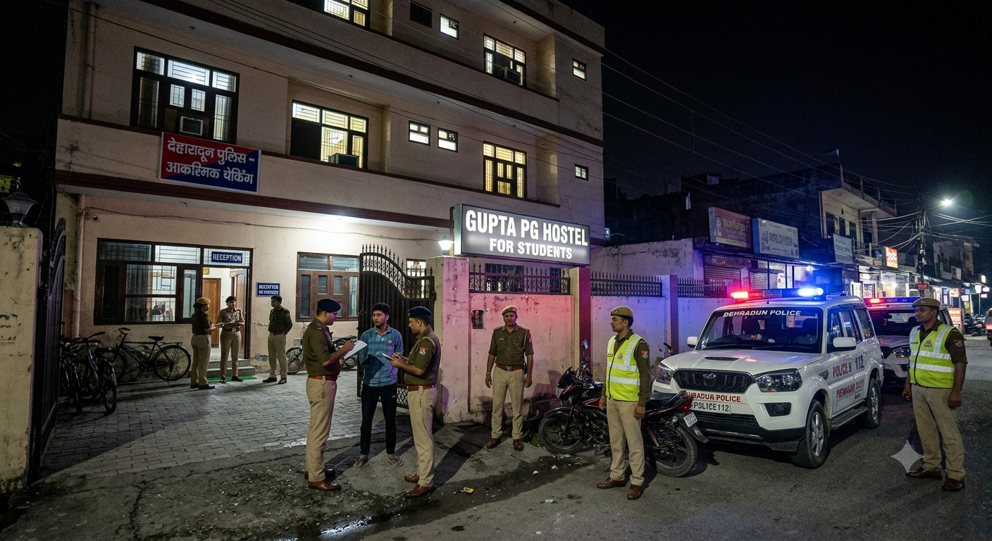 Dehradun police raid on PG hostels checking operation in Premnagar