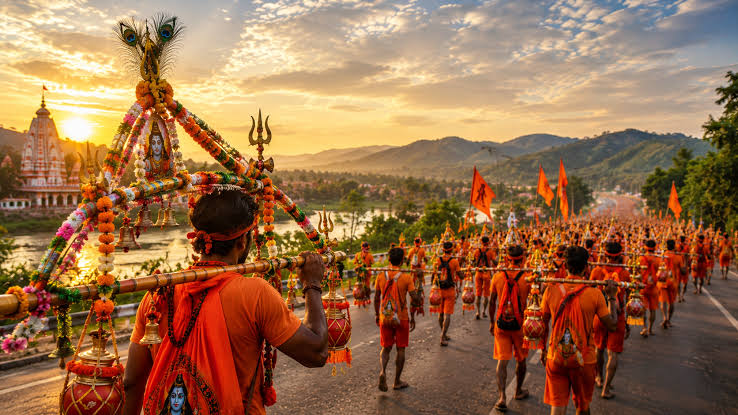 Kanwar Yatra 2026: Heavy crowd of returning Kanwariyas in Rishikesh as schools remain closed for two days