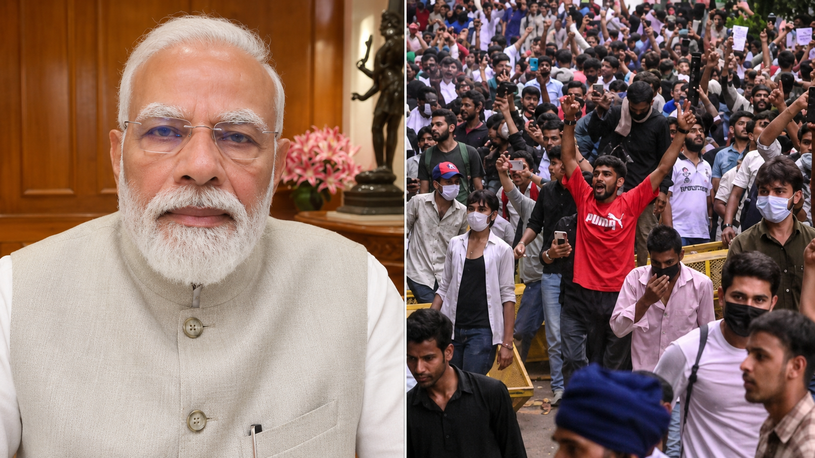 Prime Minister Narendra Modi delivering a video message addressing Gen Z and youth regarding the Jantar Mantar protests
