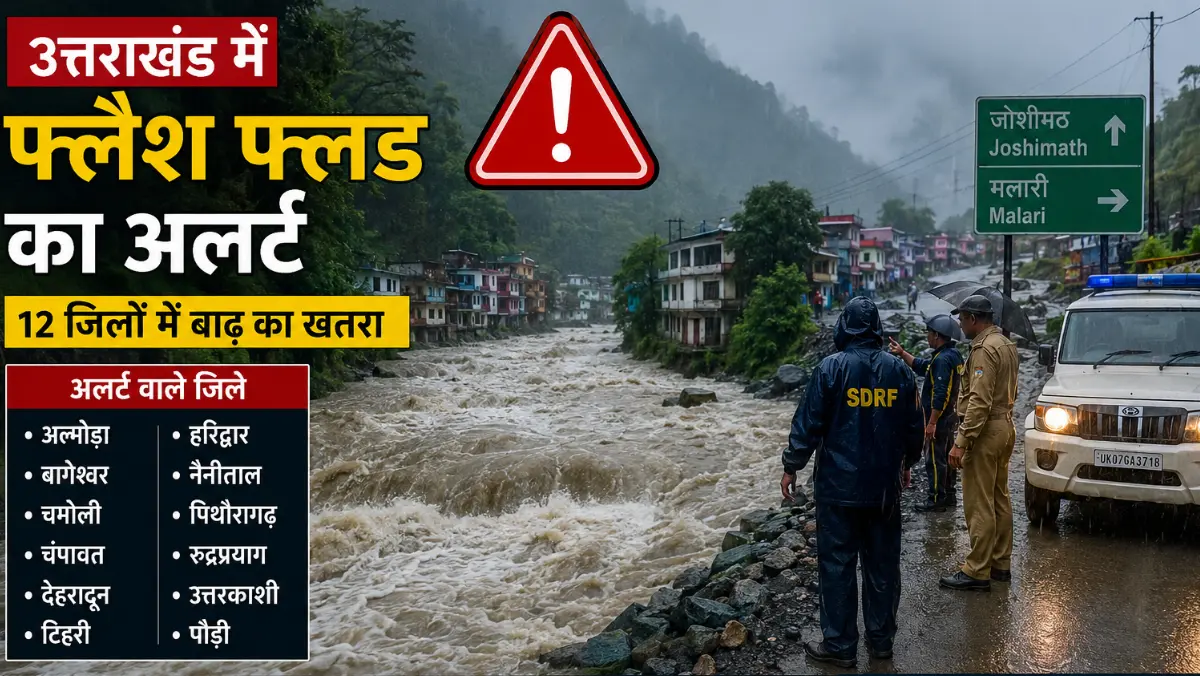Uttarakhand Flash Flood Alert for 12 districts amid heavy rain, waterlogging and rising river levels