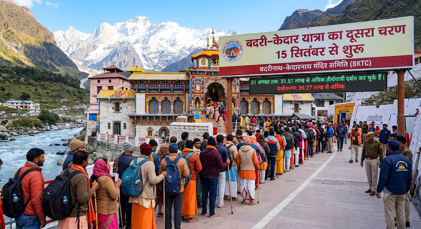 बदरी-केदार यात्रा के लिए तैयारियां करती बीकेटीसी और मंदिर परिसर का दृश्य