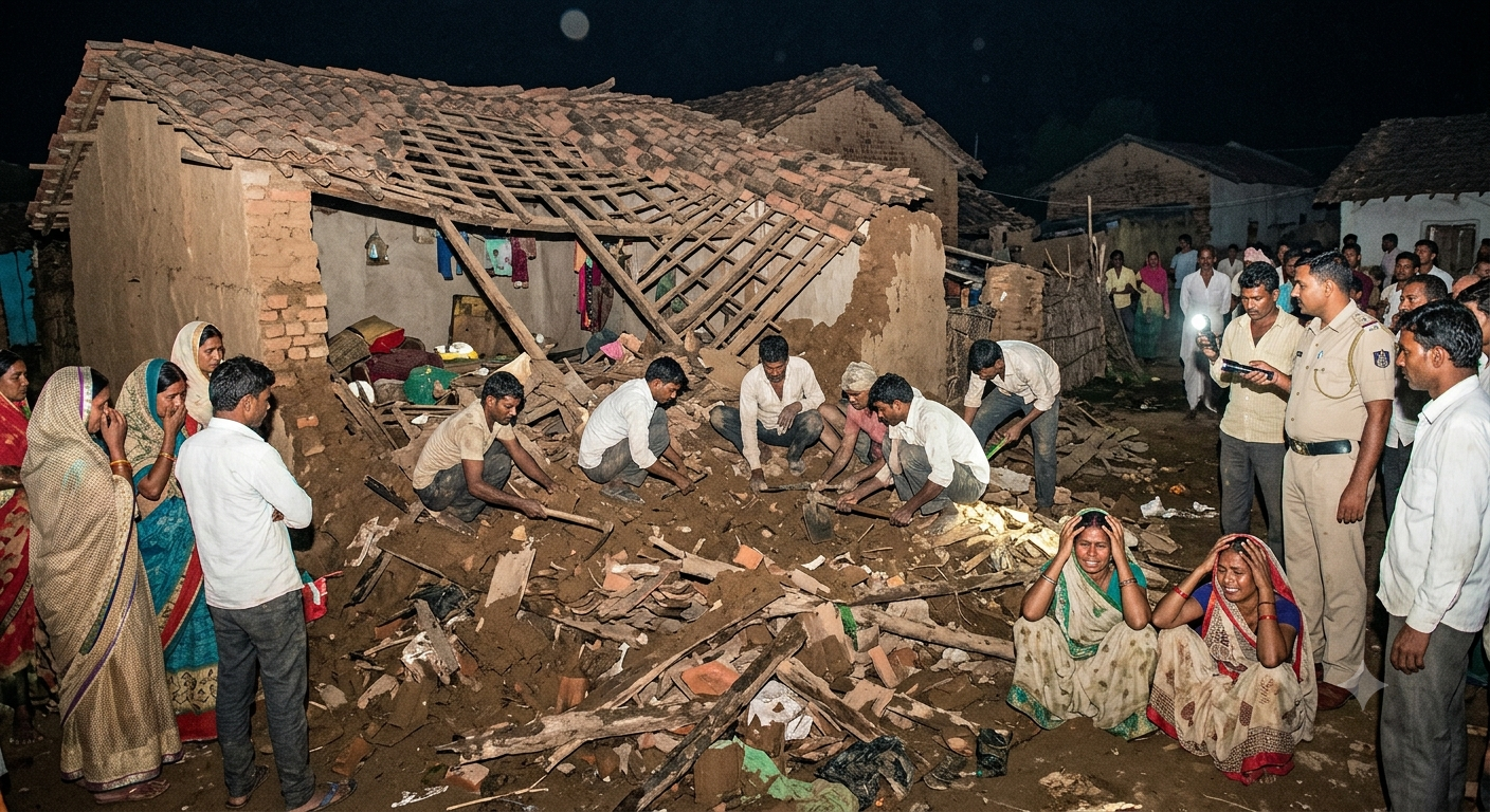 Gwalior House Collapse News scene showing rescue operations in Dabra